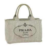 Prada Vintage Pre-owned Canvas prada-vskor Beige, Dam