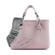 Emporio Armani Mini Shopping Bag med Logo Lettering Pink, Dam