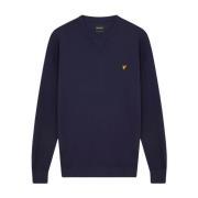 Lyle & Scott Klassisk Crew Neck Sweatshirt Navy Blue, Herr