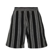 Carhartt Wip Randig Bomullsvaffel Shorts Black, Herr