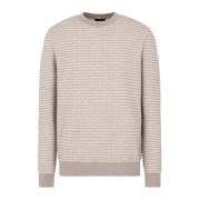 Emporio Armani Logo Lettering Pullover All Over Beige, Herr