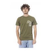 Cavalli Class Logo Print Crew Neck T-Shirt Green, Herr