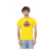 Cavalli Class Gul Logo Print Bomull T-shirt Yellow, Herr