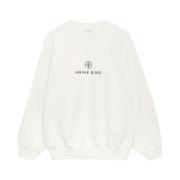 Anine Bing Monogram Sweatshirt - Elfenben White, Dam