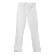 Mother Lyxig Cropped Denim Jeans White, Dam