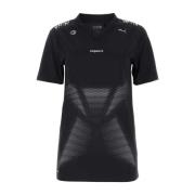 Coperni Svart stretch nylon t-shirt Black, Dam