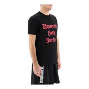 Dsquared2 Goth Surfer T-shirt med bokstavstryck Black, Herr