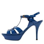 Yves Saint Laurent Vintage Pre-owned Laeder sandaler Blue, Dam