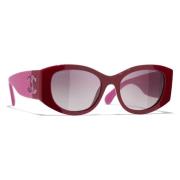 Chanel Ikoniska solglasögon med enhetliga linser Pink, Unisex