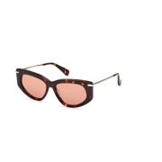 Max Mara Mörk Havana Brun Solglasögon Brown, Unisex