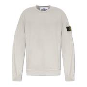 Stone Island Sweatshirt med logopatch Gray, Herr