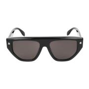 Alexander McQueen Stiliga solglasögon Am0408S Black, Unisex