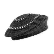 Ganni Parisisk Bomullstickad Beret Black, Dam