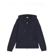 Oltre Soft-Touch Dragkedja Hoodie Blue, Dam