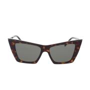 Saint Laurent Ny Cat-Eye solglasögon med spoiler Brown, Dam