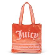 Juicy Couture Velvet Tote Bag Peach/Pink Multicolor, Dam