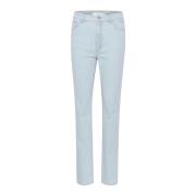 Gestuz Straight Leg Light Blue Washed Jeans Blue, Dam