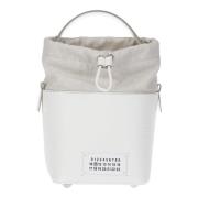 Maison Margiela Läder Bucket Bag med Axelrem White, Dam