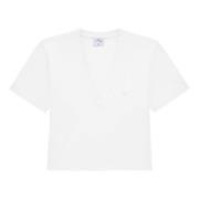 Courrèges Stilren Cropped T-shirt White, Dam