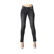 YES ZEE Svarta Denim Jeans Fem-Ficka Modell Black, Dam