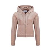 Juicy Couture Velour Zip Hoodie Beige, Dam