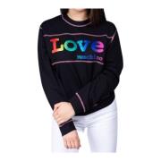 Moschino Färgglad Logosweatshirt med Rund Hals Black, Dam