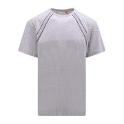 Alexander McQueen Ekologisk bomull T-shirt med diagonal detalj Gray, H...