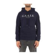 Gaëlle Paris Herr Silver Logo Hoodie med Känguruficka Blue, Herr