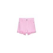 Gaëlle Paris Kvinnors Fringed Logo Shorts Pink, Dam