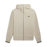 Fred Perry Huvtröja i bomull med dragkedja Beige, Herr