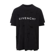 Givenchy Svart T-shirt med Dubbellagers Design Black, Herr