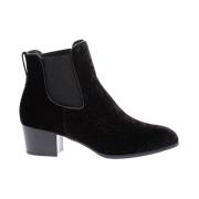 Hogan Eleganta sammet ankelboots Black, Dam