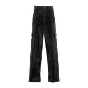 The New Arrivals Ilkyaz Ozel Leather Trousers Black, Dam