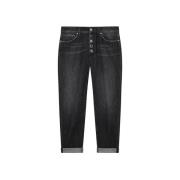 Dondup Svarta Denim Loose Fit Jeans Black, Dam