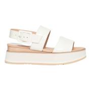 Paloma Barceló Beige Kilklack Sandaler Höj Stil White, Dam