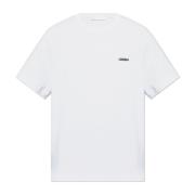 Helmut Lang T-shirt med logotypapplikation White, Herr