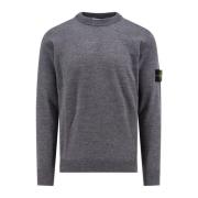 Stone Island Grå Stickat Rundhals Långärmad Gray, Herr