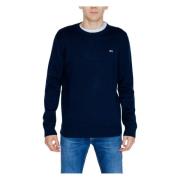 Tommy Jeans Blå Bomull Stickad Rund Hals Tröja Blue, Herr