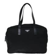 Prada Vintage Pre-owned Tyg totevskor Black, Dam