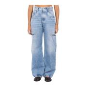 Maison Margiela High Waist Cut Out Jeans Blue, Dam