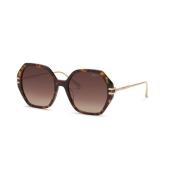 Chopard Stiliga solglasögon med bruna gradientglasögon Brown, Dam