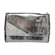 Desigual Silver Polyuretan Handväska med Avtagbar Axelrem Gray, Dam