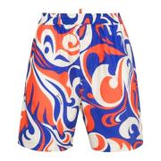 Dsquared2 Strandvågor Palm Print Shorts Multicolor, Herr