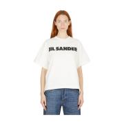Jil Sander Lyxig minimalistisk logotryck T-shirt Beige, Dam
