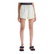 Ganni Sportiga Bomullsshorts White, Dam