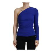 Dsquared2 Blå One Shoulder Slim Fit Top Blue, Dam