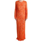 Dolce & Gabbana Orange Blommig Ricamo Sheath Klänning Orange, Dam