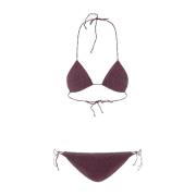 Oseree Lila Lurex Triangel Bikini Set Purple, Dam