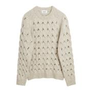 Soulland Twisted Open Pattern Jumper Beige, Herr