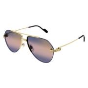 Cartier Guld Aviator Solglasögon Triple Gradient Yellow, Unisex